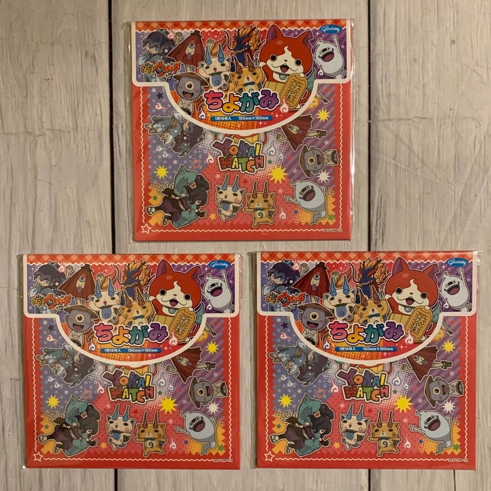 New Lot Of 3 Grimm Hobby YoKai Watch Origami Paper
